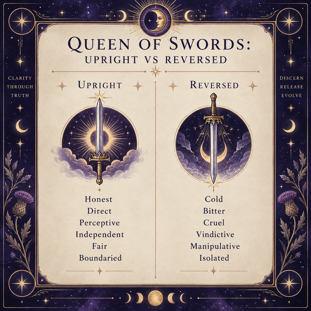 Queen of Swords Upright vs Reversed Meanings