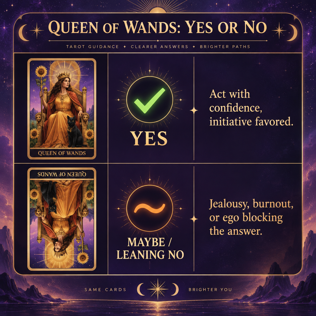 Queen of Wands Yes or No Chart