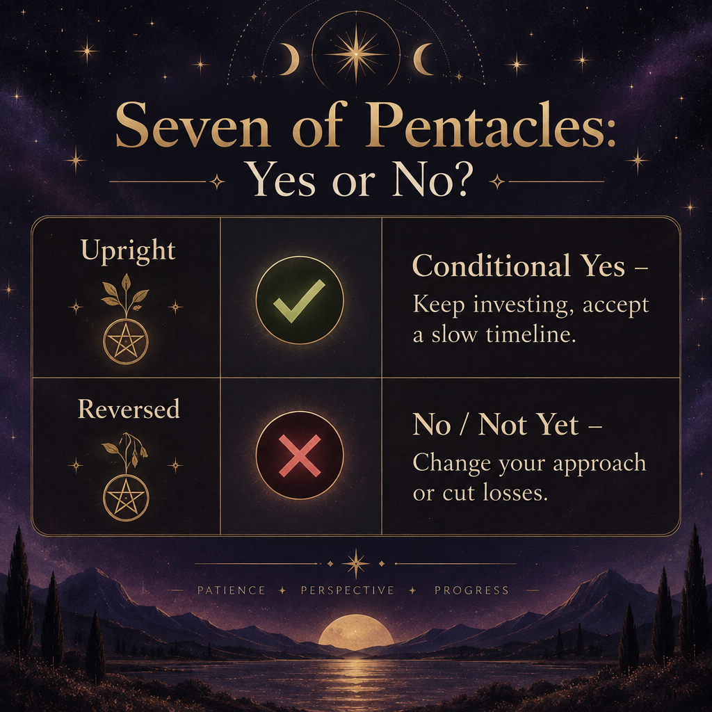 Seven of Pentacles Yes or No Table
