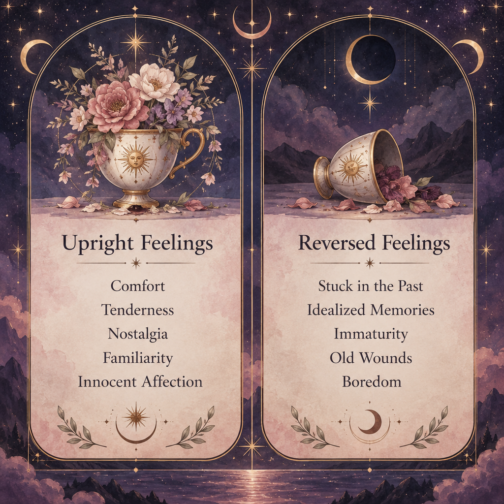 Six of Cups Upright vs Reversed Feelings Chart