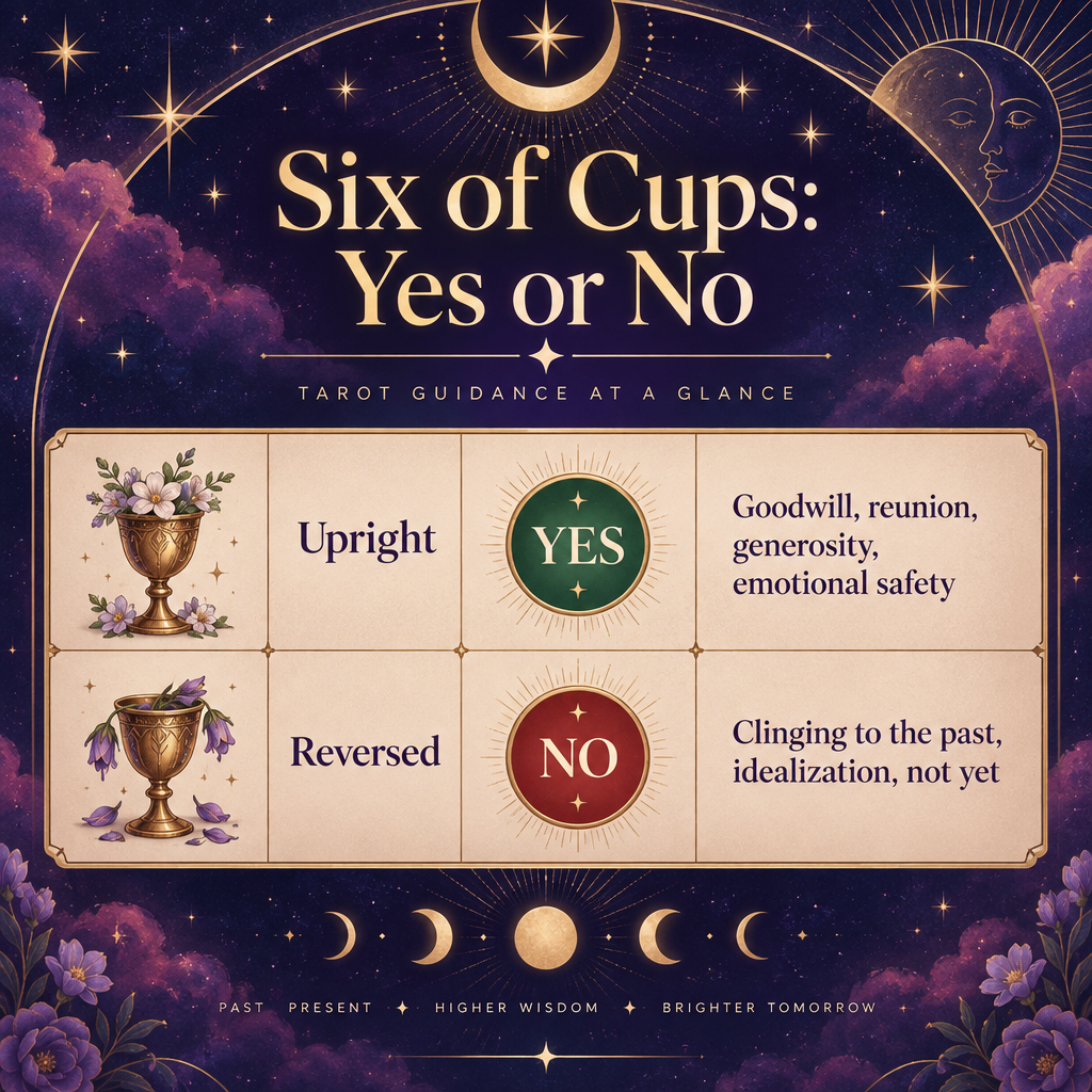 Six of Cups Yes or No Quick Reference