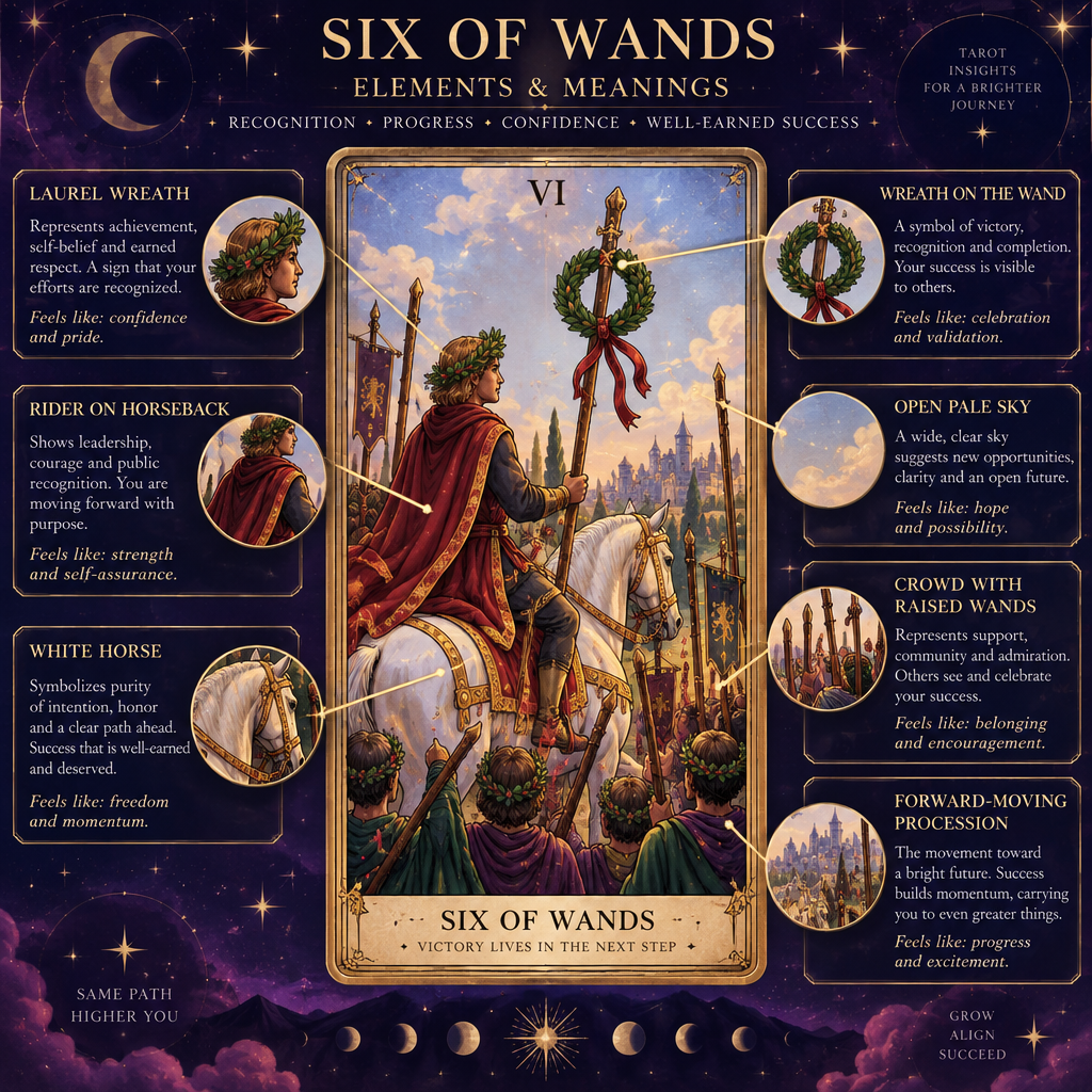 Six of Wands Card Imagery Breakdown