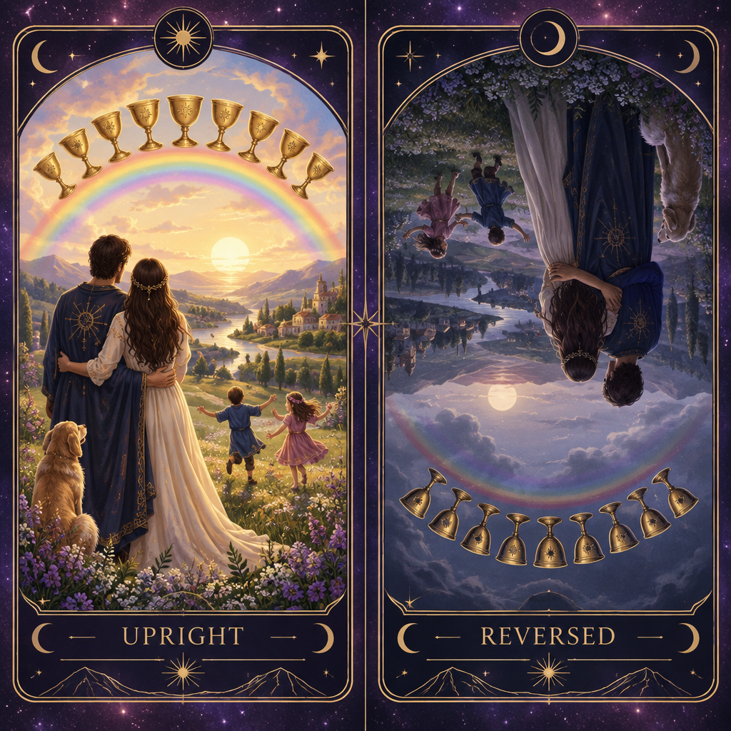 Ten of Cups Upright vs Reversed Love Advice