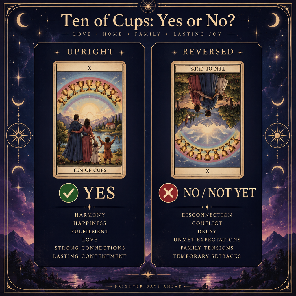 Ten of Cups Yes or No Verdict Chart