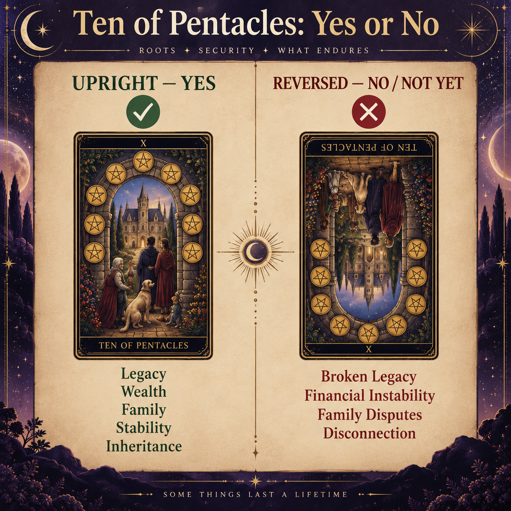 Upright vs Reversed Yes or No Table