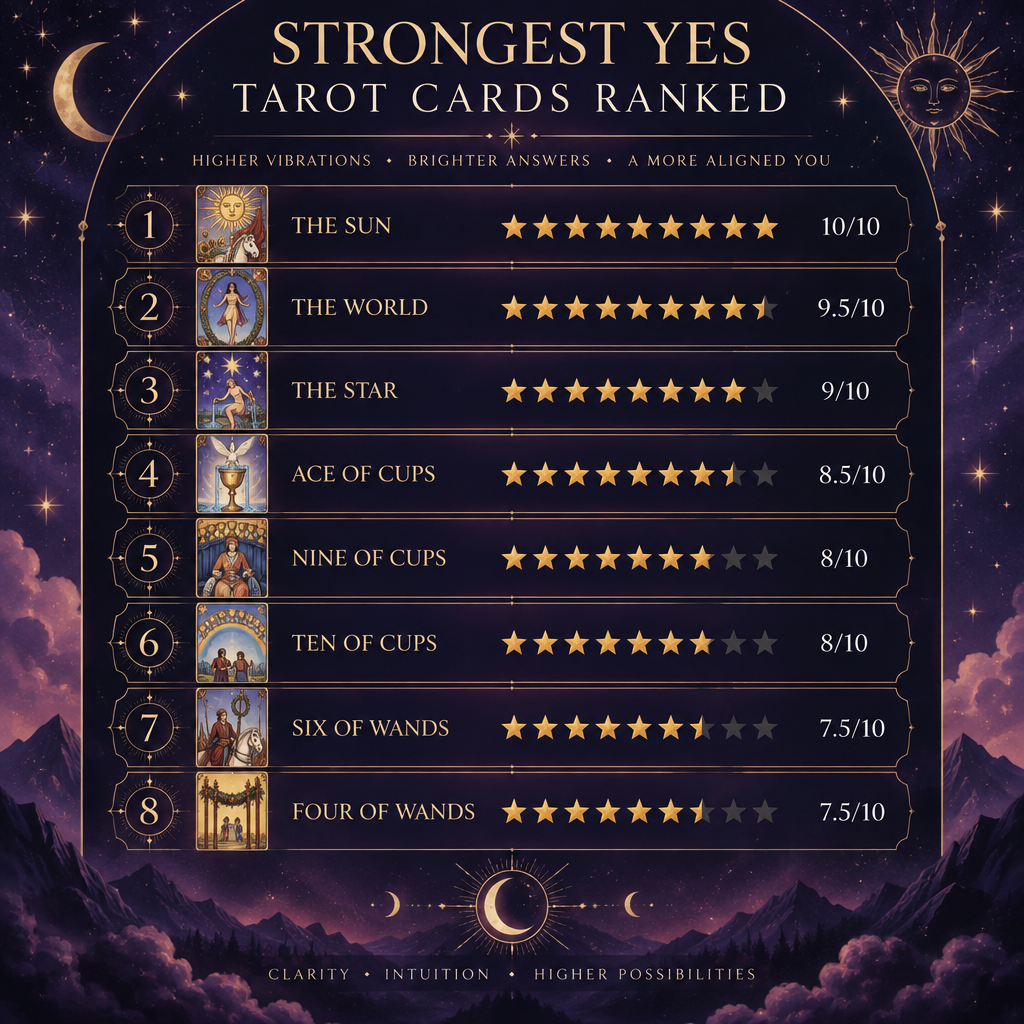 Top 10 Yes Tarot Cards Ranked Table