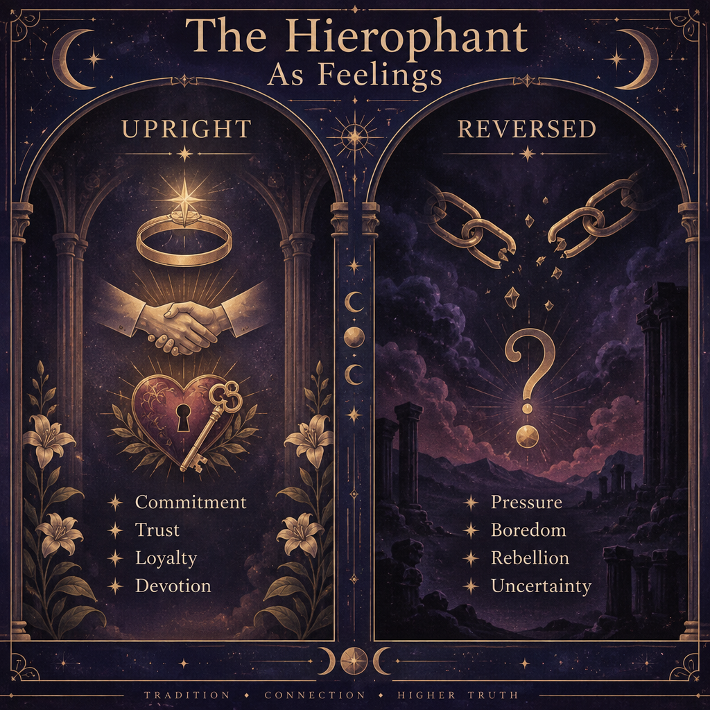 Upright vs Reversed Hierophant Feelings Chart