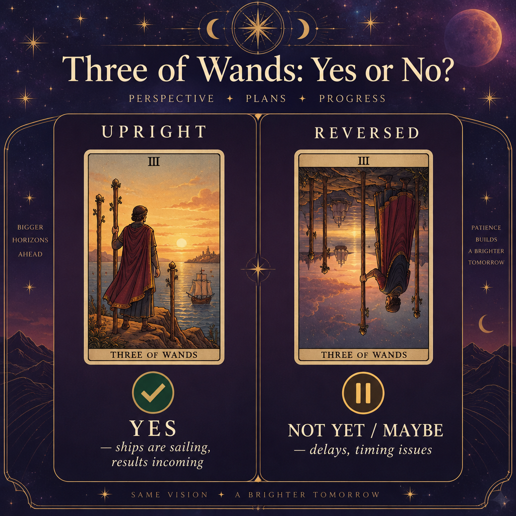 Three of Wands Yes or No Quick Reference Chart