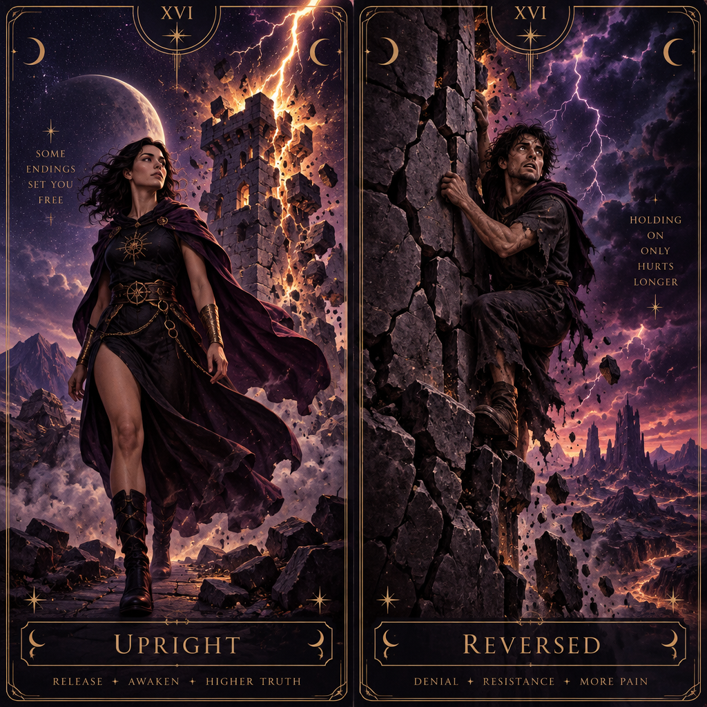 Upright vs Reversed Tower Person