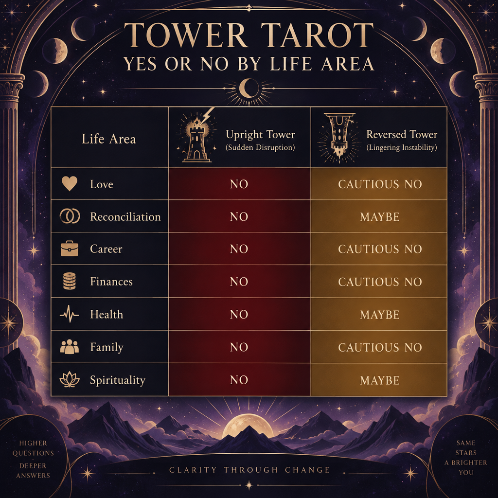 Tower Yes or No Quick Reference Table