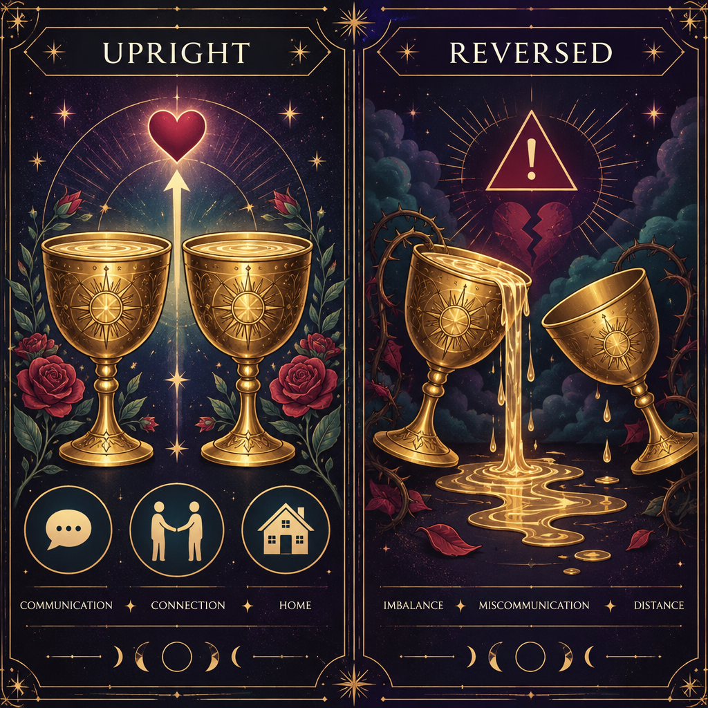 Upright vs Reversed Two of Cups Love Advice