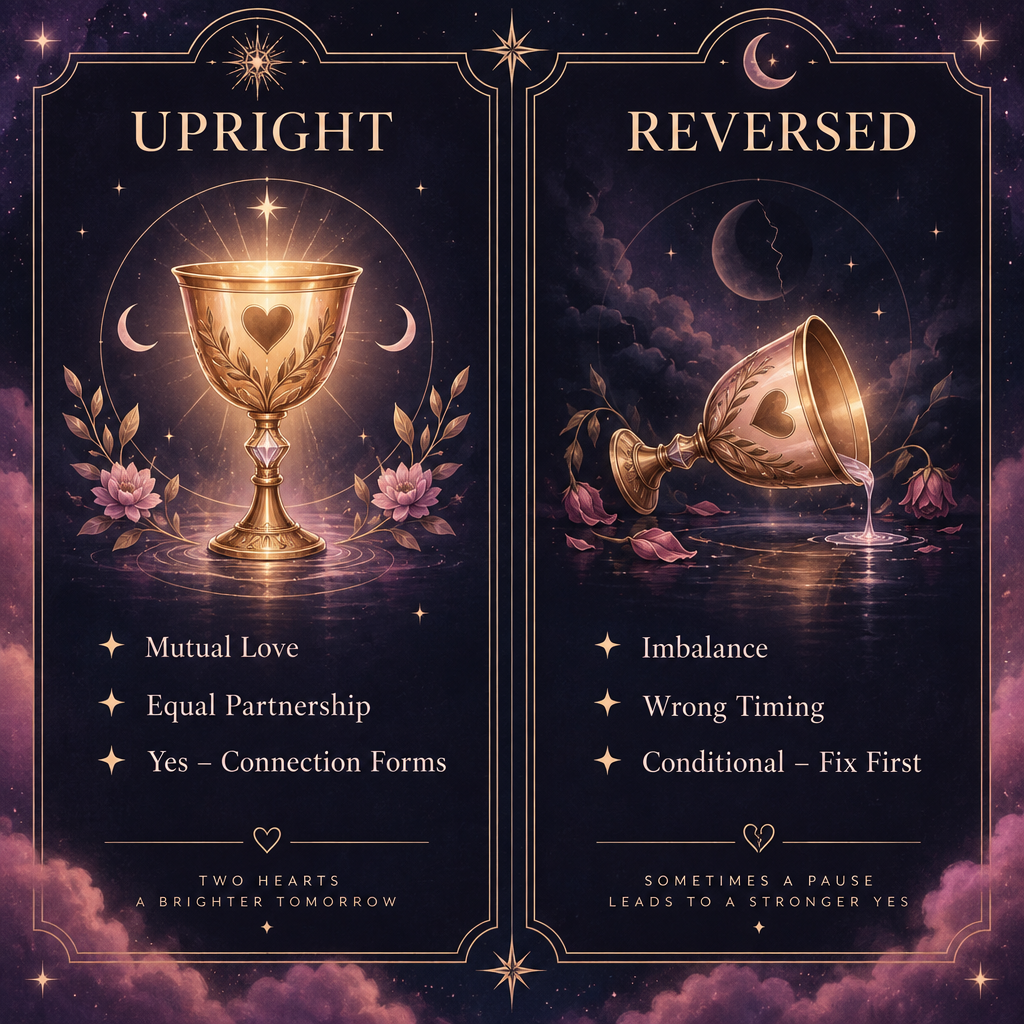 Two of Cups Upright vs Reversed Love Meanings