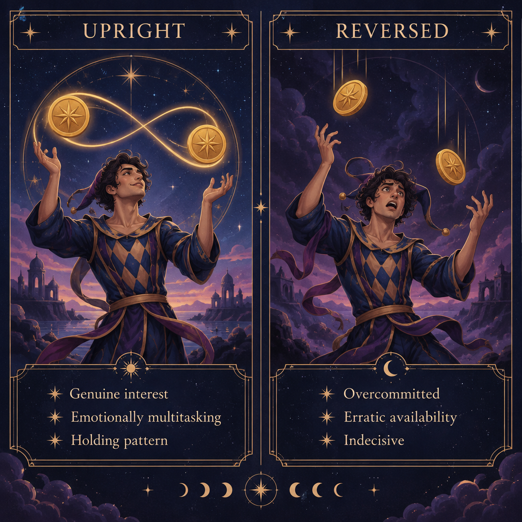 Upright vs Reversed Two of Pentacles Feelings