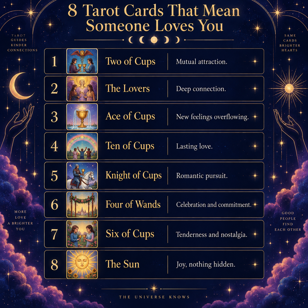 8 Love Tarot Cards Quick Reference Chart