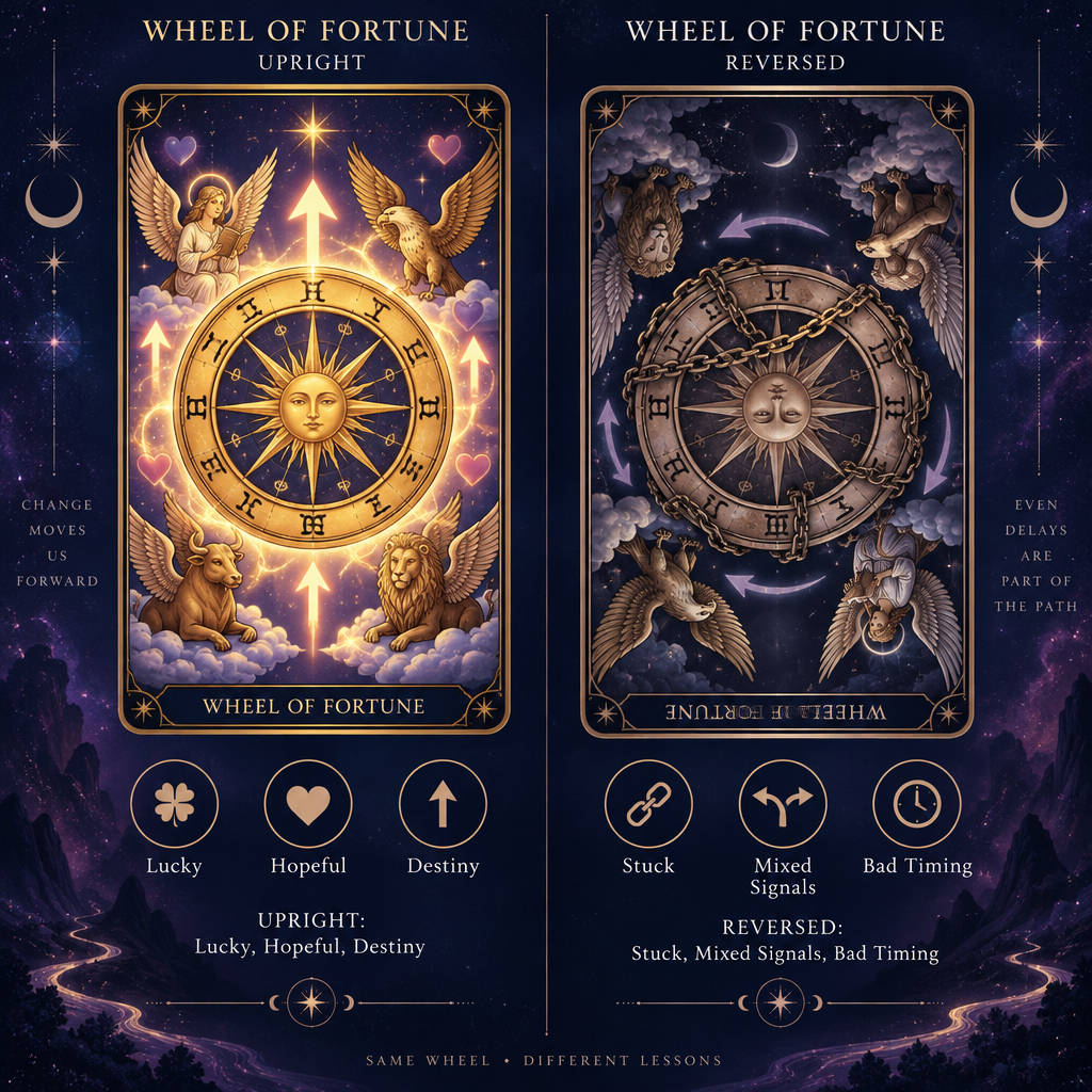 Upright vs Reversed Wheel of Fortune Feelings